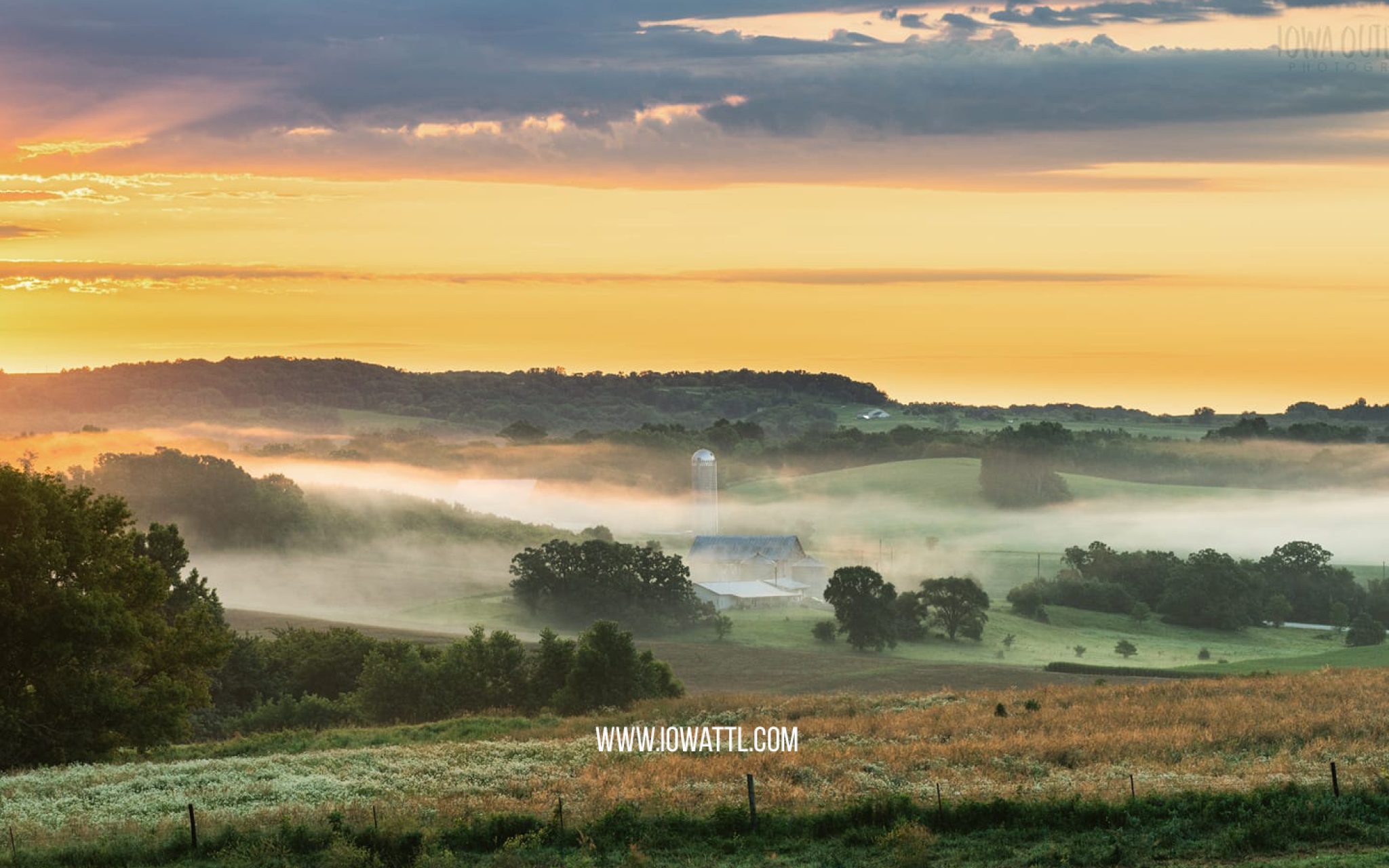 18.7.12 Matt Shaffer Foggy Sunrise Over the Farm